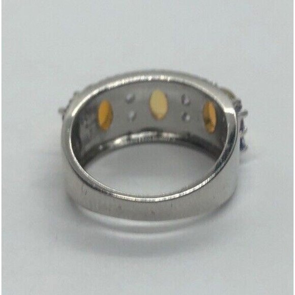 Vintage Tanzanite and Opal Sterling Silver Ring 925 Size 5 - Picture 6 of 8